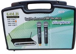 Microfone Gold UHF 113B Duplo